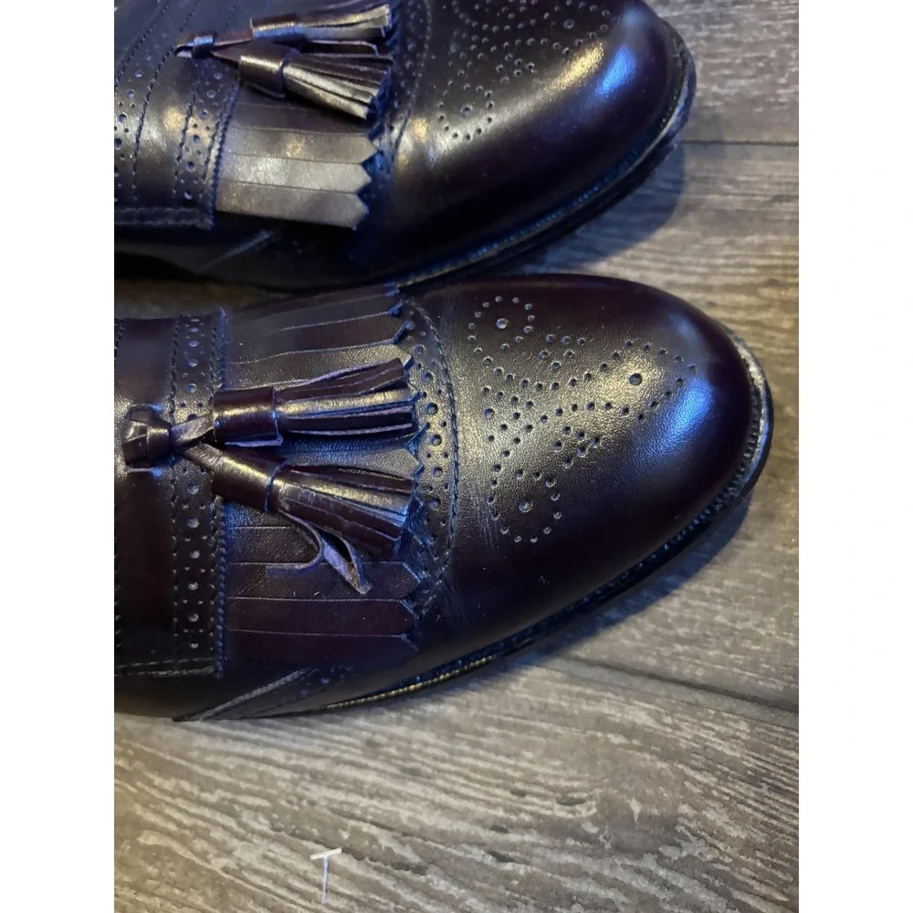 Allen Edmonds Shoes Mens Size 14 AA Burgundy Bridgeton Tassel Loafers USA